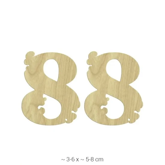 KD215 Dekoratif "8" Rakamı Ahşap Boyanabilir Obje