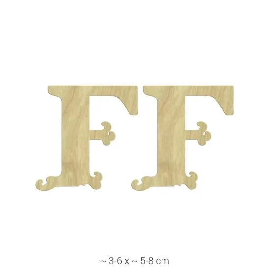 KD224 Dekoratif "F" Harfi Ahşap Boyanabilir Obje