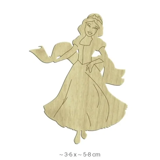 KD123 Dekoratif "Pamuk Prenses" Ahşap Boyanabilir Obje