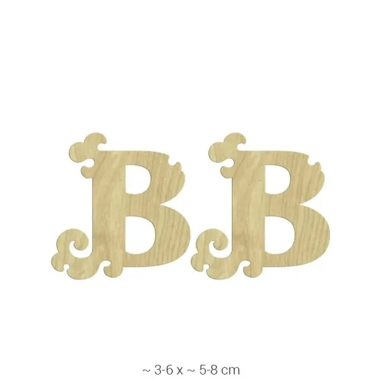 KD219 Dekoratif "B" Harfi Ahşap Boyanabilir Obje