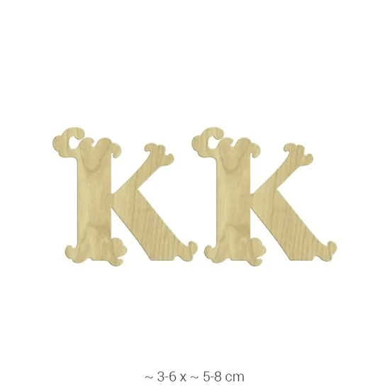 KD231 Dekoratif "K" Harfi Ahşap Boyanabilir Obje