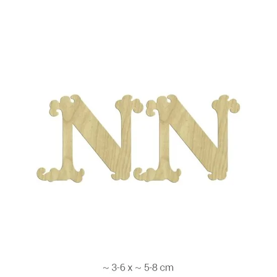 KD234 Dekoratif "N" Harfi Ahşap Boyanabilir Obje