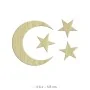 KD071 Dekoratif "Ay ve Yıldız Seti" Tasarımlı Ahşap Boyanabilir Obje
