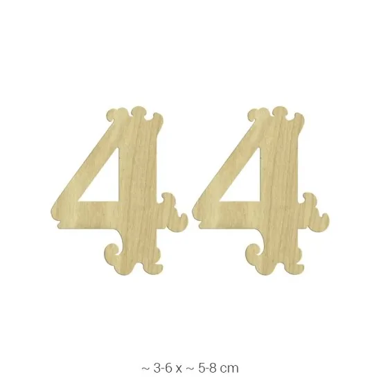 KD211 Dekoratif "4" Rakamı Ahşap Boyanabilir Obje
