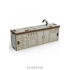 MN63 Minyatür Mutfak Alt Dolabı Ahşap Boyanabilir Obje