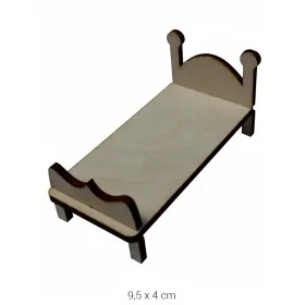MN28 Minyatür Yatak Ham Ahşap Boyanabilir Obje