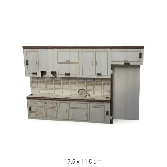 MN61 Minyatür Mutfak Seti Ahşap Boyanabilir Obje