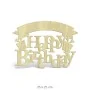 L106 Ahşap Happy Birthday Yazılı Kapı Süsü Boyanabilir Obje