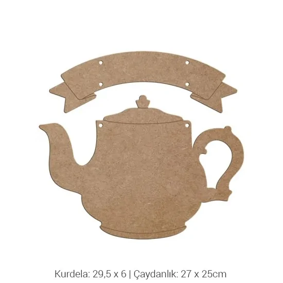 L116 Çaydanlık Kapı Süsü Ahşap Obje