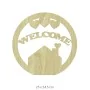 L103 Ahşap Welcome Yazılı Kapı Süsü Boyanabilir Obje