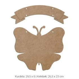 Ahşap Kelebek Kapı Süsü L115