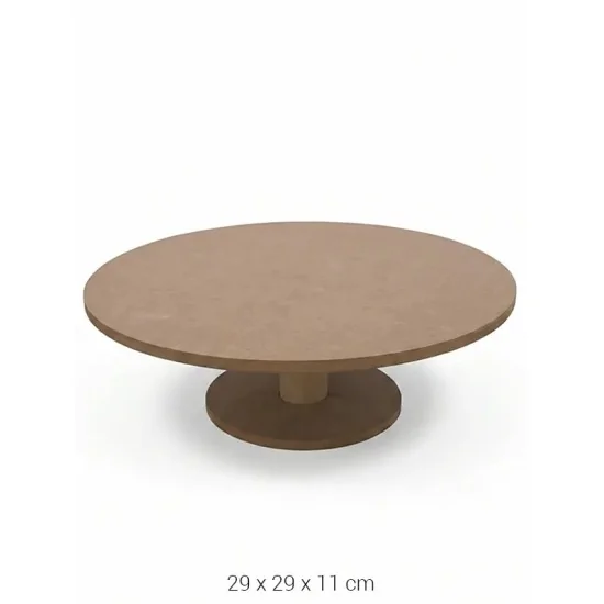 L175 Yuvarlak Servis Standı Ahşap Boyanabilir Obje