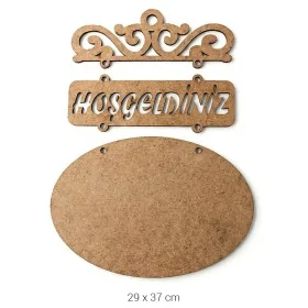 Ahşap Oval Hoşgeldiniz Pano Süs L228