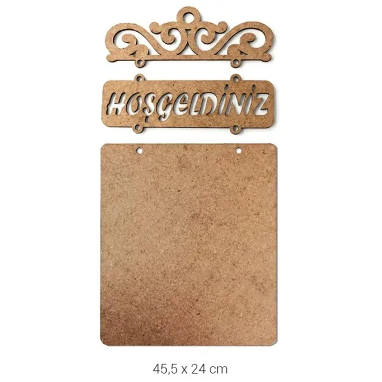 Ahşap Düz Hoşgeldiniz Pano Süs L232
