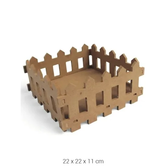 L191 Ahşap Kare Çit Kutu Boyanabilir Obje