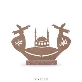A035 Mevlana Anahtarlık Ahşap Boyanabilir Obje