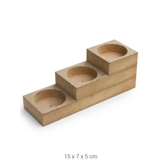 ŞA167 Merdiven Lıght Mumluk Ahşap Boyanabilir Obje