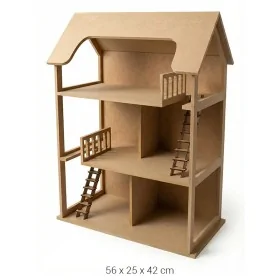 MNH08 Ham Ahşap 3 Katlı Boyanabilir Oyun Evi