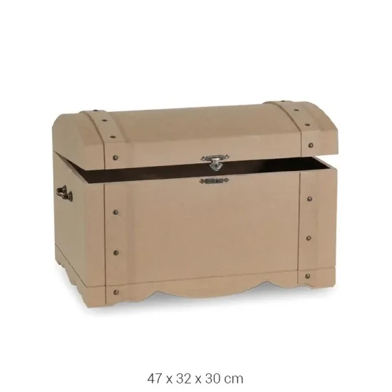 SA404 Küçük Kabaralı Sandık Ahşap Boyanabilir Obje