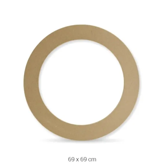 AY174 Büyük Yuvarlak Ayna Çerçevesi Ahşap Boyanabilir Obje