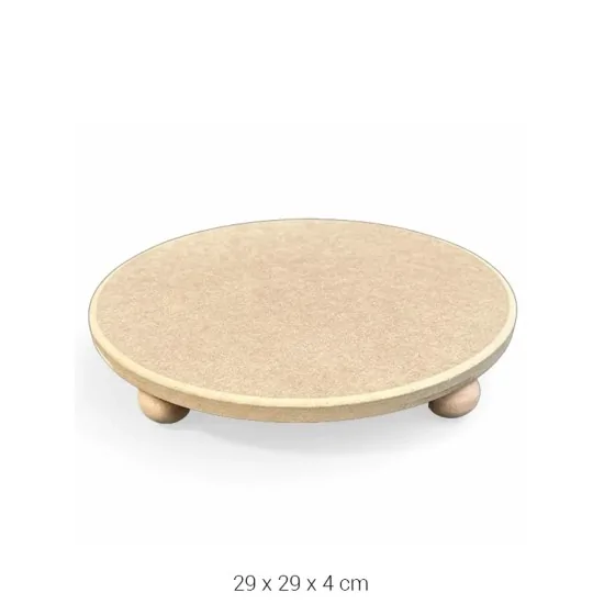 SN28 Kare Top Ayaklı Sunumluk Ahşap Boyanabilir Obje