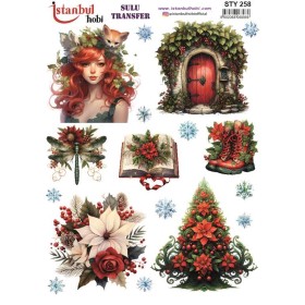 STY258 Yılbaşı Sulu Transfer Kağıdı (25x35)