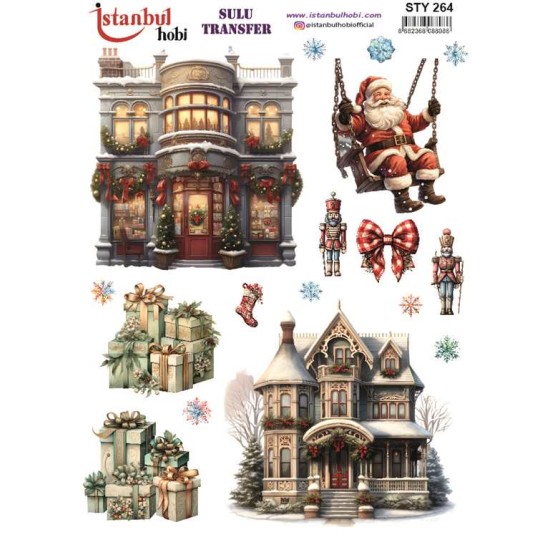 STY264 Yılbaşı Sulu Transfer Kağıdı (25x35)