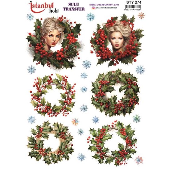 STY274 Yılbaşı Sulu Transfer Kağıdı (25x35)