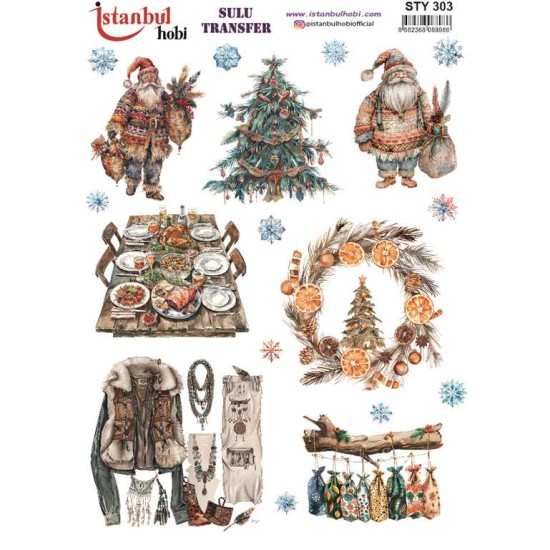 STY303 Yılbaşı Sulu Transfer Kağıdı (25x35)