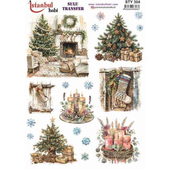 STY304 Yılbaşı Sulu Transfer Kağıdı (25x35)