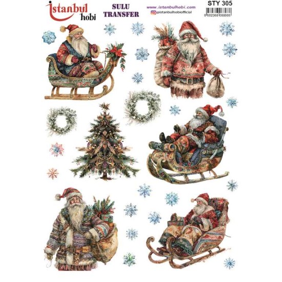 STY305 Yılbaşı Sulu Transfer Kağıdı (25x35)