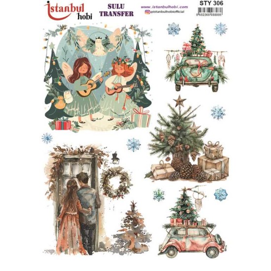 STY306 Yılbaşı Sulu Transfer Kağıdı (25x35)