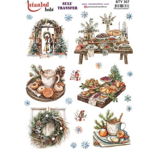 STY307 Yılbaşı Sulu Transfer Kağıdı (25x35)