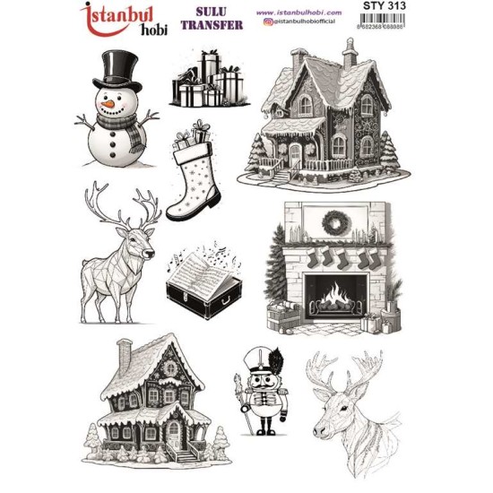 STY313 Yılbaşı Sulu Transfer Kağıdı (25x35)