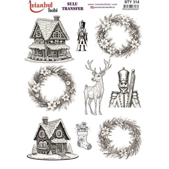 STY314 Yılbaşı Sulu Transfer Kağıdı (25x35)