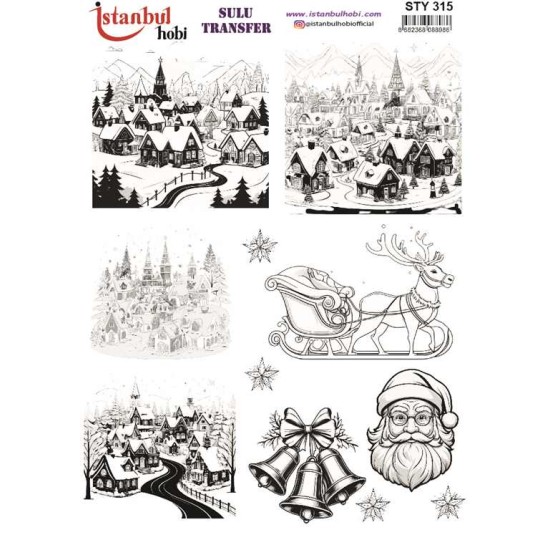 STY315 Yılbaşı Sulu Transfer Kağıdı (25x35)