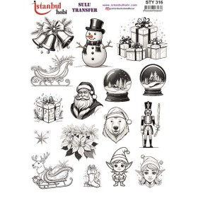 STY316 Yılbaşı Sulu Transfer Kağıdı (25x35)