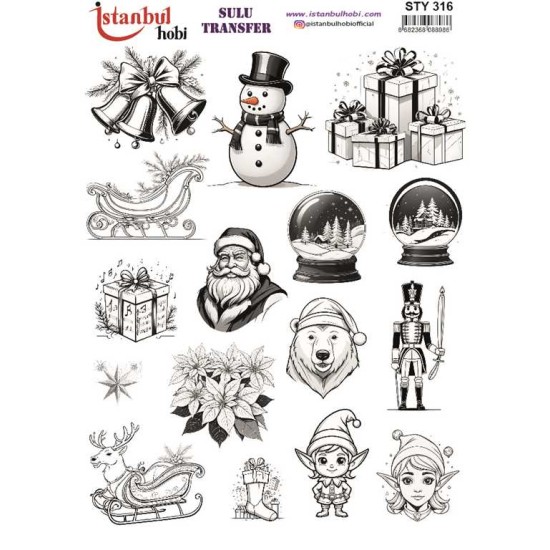 STY316 Yılbaşı Sulu Transfer Kağıdı (25x35)