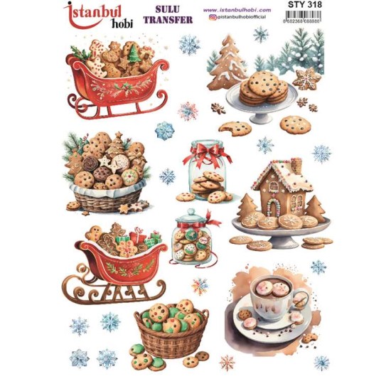 STY318 Yılbaşı Sulu Transfer Kağıdı (25x35)