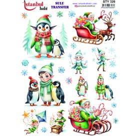 STY328 Yılbaşı Sulu Transfer Kağıdı (25x35)