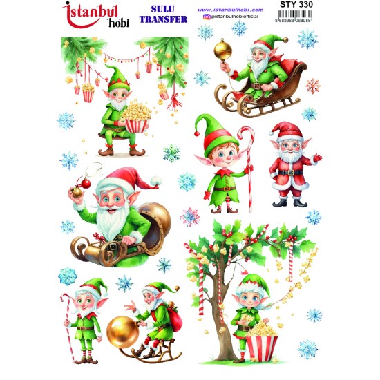 STY330 Yılbaşı Sulu Transfer Kağıdı (25x35)