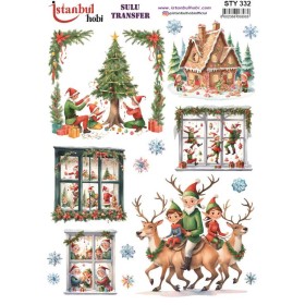 STY332 Yılbaşı Sulu Transfer Kağıdı (25x35)