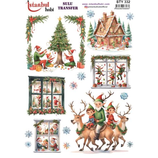 STY332 Yılbaşı Sulu Transfer Kağıdı (25x35)