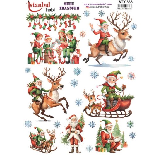 STY333 Yılbaşı Sulu Transfer Kağıdı (25x35)