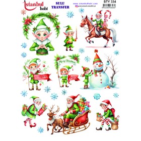 STY334 Yılbaşı Sulu Transfer Kağıdı (25x35)