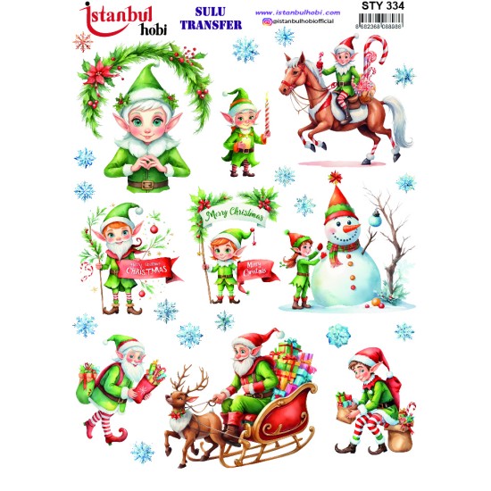 STY334 Yılbaşı Sulu Transfer Kağıdı (25x35)