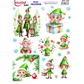 STY335 Yılbaşı Sulu Transfer Kağıdı (25x35)