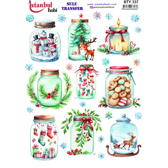 STY337 Yılbaşı Sulu Transfer Kağıdı (25x35)