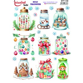 STY338 Yılbaşı Sulu Transfer Kağıdı (25x35)