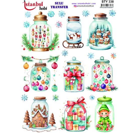 STY338 Yılbaşı Sulu Transfer Kağıdı (25x35)